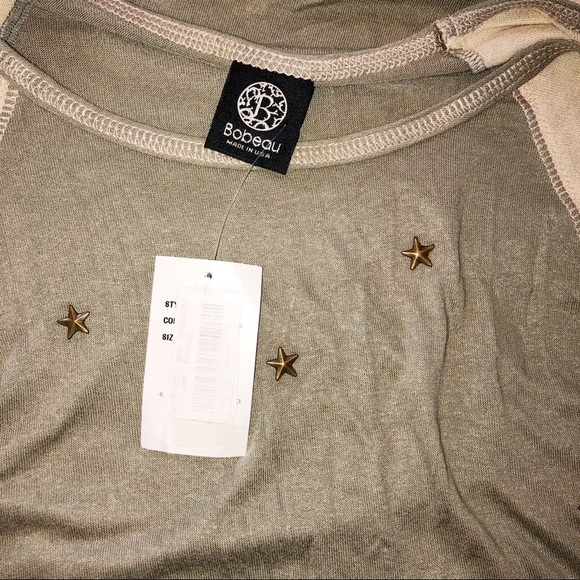 Bobeau large military green star top - Picture 4 of 5